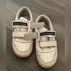 Acne Steffey white Velcro sneakers